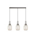 Yorktown Linear 3 Light Pendant 20cm Almond Ribbed Glass Antique Silver/Matt Black Champagne-4