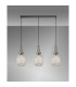 Yorktown Linear 3 Light Pendant 20cm Almond Ribbed Glass Antique Silver/Matt Black Champagne-11