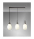 Yorktown Linear 3 Light Pendant 20cm Almond Ribbed Glass Antique Silver/Matt Black Opal-3