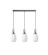 Yorktown Linear 3 Light Pendant 20cm Almond Ribbed Glass Antique Silver/Matt Black Opal-4