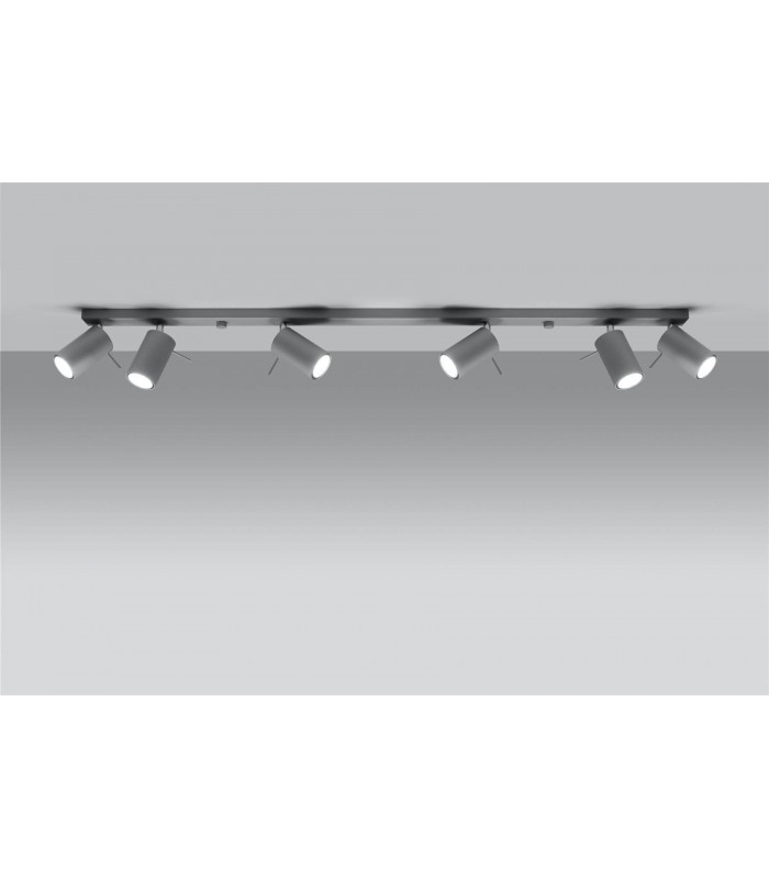6 Light Spotlight Bar Grey, GU10 - 4