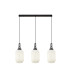 Yorktown Linear 3 Light Pendant 20cm Tubular Ribbed Glass Black Chrome/Matt Black Opal-1