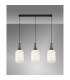 Yorktown Linear 3 Light Pendant 20cm Tubular Ribbed Glass Black Chrome/Matt Black Opal-3