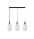Yorktown Linear 3 Light Pendant 20cm Tubular Ribbed Glass Black Chrome/Matt Black Opal-4