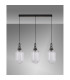 Yorktown Linear 3 Light Pendant 20cm Tubular Ribbed Glass Black Chrome/Matt Black Clear-11