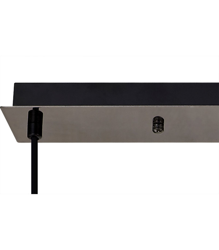 Yorktown Linear 3 Light Pendant 20cm Tubular Ribbed Glass Black Chrome/Matt Black Champagne-7