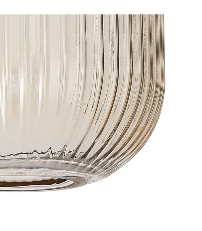 Yorktown Linear 3 Light Pendant 20cm Tubular Ribbed Glass Black Chrome/Matt Black Champagne-9