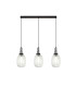 Yorktown Linear 3 Light Pendant 20cm Almond Ribbed Glass Black Chrome/Matt Black Clear-1
