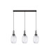 Yorktown Linear 3 Light Pendant 20cm Almond Ribbed Glass Black Chrome/Matt Black Clear-4