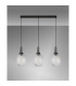 Yorktown Linear 3 Light Pendant 20cm Almond Ribbed Glass Black Chrome/Matt Black Clear-10