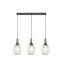 Yorktown Linear 3 Light Pendant 20cm Almond Ribbed Glass Black Chrome/Matt Black Champagne-1