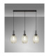 Yorktown Linear 3 Light Pendant 20cm Almond Ribbed Glass Black Chrome/Matt Black Champagne-3