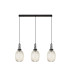 Yorktown Linear 3 Light Pendant 20cm Almond Ribbed Glass Black Chrome/Matt Black Champagne-4