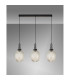 Yorktown Linear 3 Light Pendant 20cm Almond Ribbed Glass Black Chrome/Matt Black Champagne-11