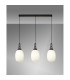Yorktown Linear 3 Light Pendant 20cm Almond Ribbed Glass Black Chrome/Matt Black Opal-3