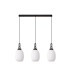 Yorktown Linear 3 Light Pendant 20cm Almond Ribbed Glass Black Chrome/Matt Black Opal-4