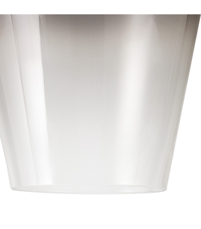 Yorktown Linear 3 Light Pendant E27 23cm Pear Glass Smoked/Clear Black Chrome/Matt Black-9