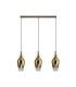 Yorktown Linear 3 Light Pendant E27 23cm Pear Glass Brass Gold/Clear Brass Gold/Matt Black-1