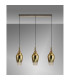 Yorktown Linear 3 Light Pendant E27 23cm Pear Glass Brass Gold/Clear Brass Gold/Matt Black-3