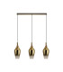 Yorktown Linear 3 Light Pendant E27 23cm Pear Glass Brass Gold/Clear Brass Gold/Matt Black-4