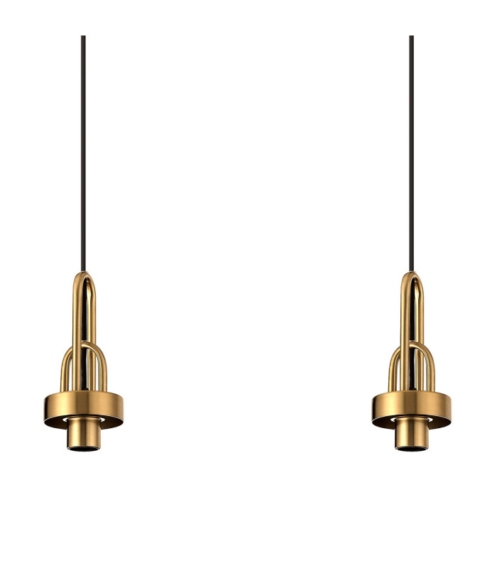 Yorktown Linear 3 Light Pendant E27 23cm Pear Glass Brass Gold/Clear Brass Gold/Matt Black-7