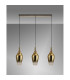Yorktown Linear 3 Light Pendant E27 23cm Pear Glass Brass Gold/Clear Brass Gold/Matt Black-11