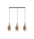Yorktown Linear 3 Light Pendant E27 23cm Pear Glass Copper/Clear Copper/Matt Black-1