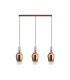 Yorktown Linear 3 Light Pendant E27 23cm Pear Glass Copper/Clear Copper/Matt Black-4