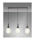 Yorktown Linear 3 Light Pendant 20cm Almond Ribbed Glass Matt Black/Matt Black Champagne-3
