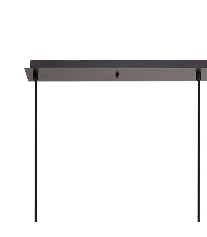Yorktown Linear 3 Light Pendant 20cm Almond Ribbed Glass Matt Black/Matt Black Champagne-8