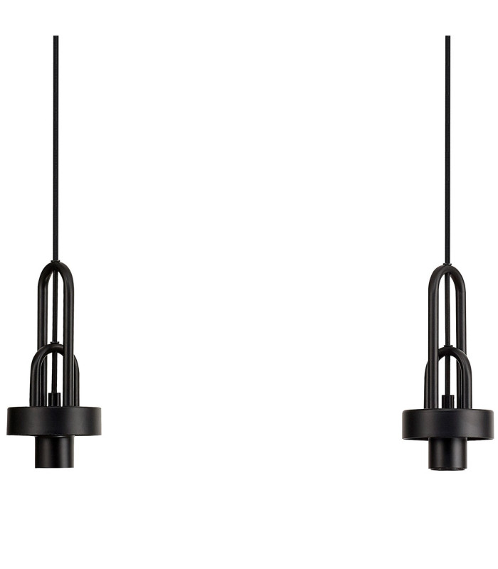Yorktown Linear 3 Light Pendant 20cm Almond Ribbed Glass Matt Black/Matt Black Champagne-9