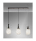 Yorktown Linear 3 Light Pendant 20cm Almond Ribbed Glass Matt Black/Matt Black Champagne-10