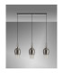 Yorktown Linear 3 Light Pendant E27 23cm Pear Glass Smoked/Clear Polished Nickel/Matt Black-10