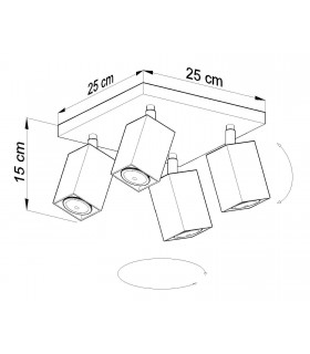 4 Light Spotlight Cluster Grey, GU10 - 2