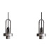 Yorktown Linear Pendant 4 x E27 Aged Pewter/Matt Black 30cm Pumpkin Shaped Ribbed Champagne Glass-8