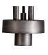 Yorktown Linear Pendant 4 x E27 Aged Pewter/Matt Black 30cm Pumpkin Shaped Ribbed Champagne Glass-9