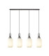 Yorktown Linear 4 Light Pendant 20cm Tubular Ribbed Glass Aged Pewter/Matt Black Opal-1