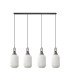 Yorktown Linear 4 Light Pendant 20cm Tubular Ribbed Glass Aged Pewter/Matt Black Opal-4