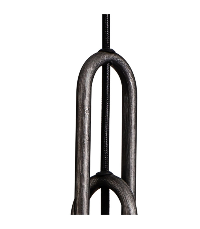 Yorktown Linear 4 Light Pendant 20cm Tubular Ribbed Glass Aged Pewter/Matt Black Opal-9