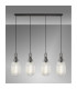 Yorktown Linear 4 Light Pendant 20cm Tubular Ribbed Glass Aged Pewter/Matt Black Clear-3