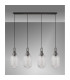 Yorktown Linear 4 Light Pendant 20cm Tubular Ribbed Glass Aged Pewter/Matt Black Clear-11