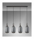 Yorktown Linear 4 Light Pendant 20cm Tubular Ribbed Glass Aged Pewter/Matt Black Smoked-11
