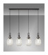 Yorktown Linear 4 Light Pendant 20cm Almond Ribbed Glass Aged Pewter/Matt Black Clear-3