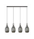 Yorktown Linear 4 Light Pendant 20cm Almond Ribbed Glass Aged Pewter/Matt Black Smoked-1
