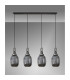 Yorktown Linear 4 Light Pendant 20cm Almond Ribbed Glass Aged Pewter/Matt Black Smoked-10