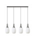 Yorktown Linear 4 Light Pendant 20cm Almond Ribbed Glass Aged Pewter/Matt Black Opal-4