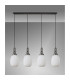 Yorktown Linear 4 Light Pendant 20cm Almond Ribbed Glass Aged Pewter/Matt Black Opal-10