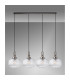Yorktown Linear Pendant 4 x E27 Antique Silver/Matt Black 30cm Pumpkin Shaped Ribbed Clear Glass-11