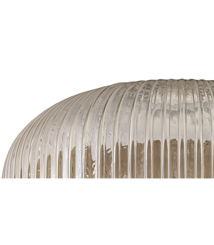 Yorktown Linear Pendant 4 x E27 Antique Silver/Matt Black 30cm Pumpkin Shaped Ribbed Champagne Glass-5