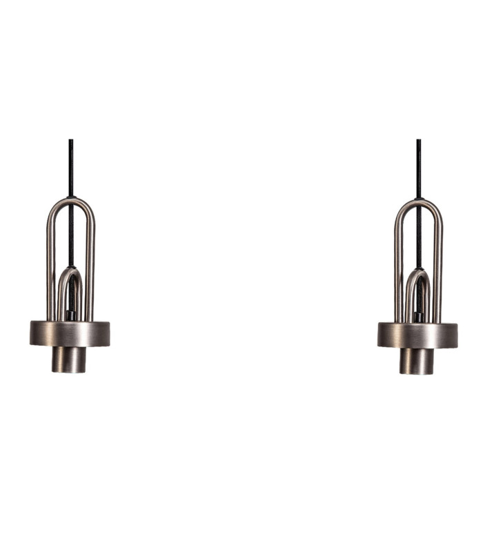 Yorktown Linear Pendant 4 x E27 Antique Silver/Matt Black 30cm Pumpkin Shaped Ribbed Champagne Glass-8